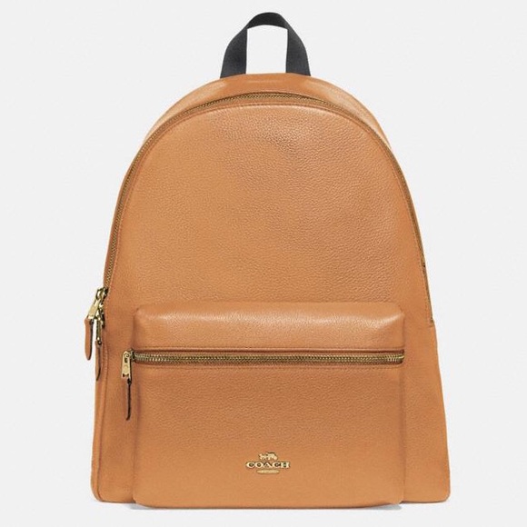 Coach Charlie Backpack in Light Saddle/Gold - Picture 1 of 11